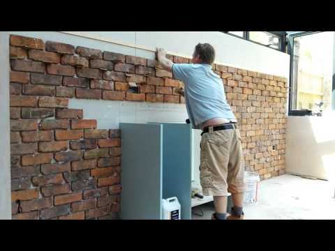 Reclaimed brick tile installation