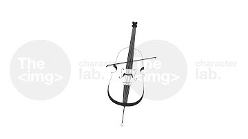 Cello string instrument bw outline 2D object animation