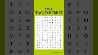 Find TAG, YOU'RE IT - Word Search Puzzle #wordgames #wordpuzzle #wordsearch #gameoftag #tagyoureit