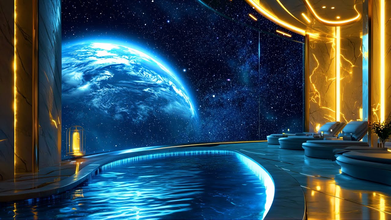 Cosmic Serenity 🌠 Luxury Space View + Deep Ambient Music for Sleep & Meditation