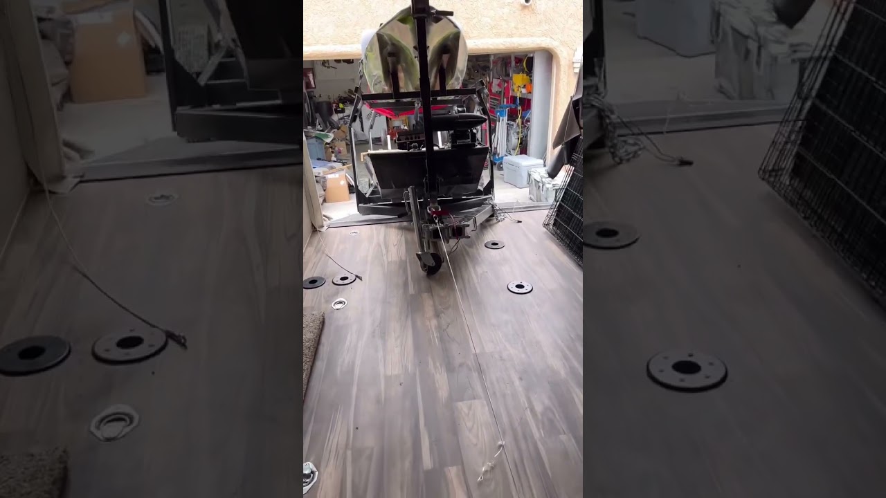 DIY winch setup for boats in a toy hauler.