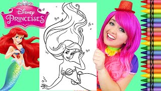 Coloring Ariel The Little Mermaid Disney GIANT Coloring Page Crayola Crayons | KiMMi THE CLOWN