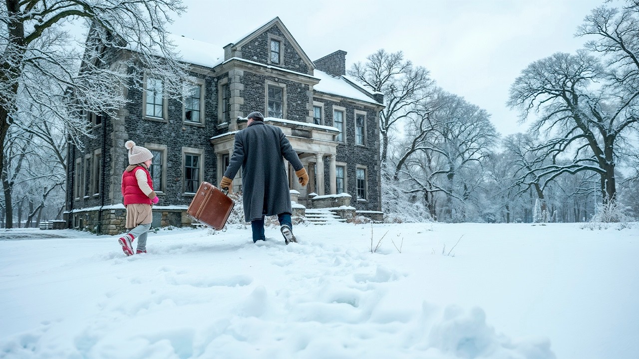 Poor Father and Daughter Inherit a Frozen Mansion — What They Find Inside Will Shock You