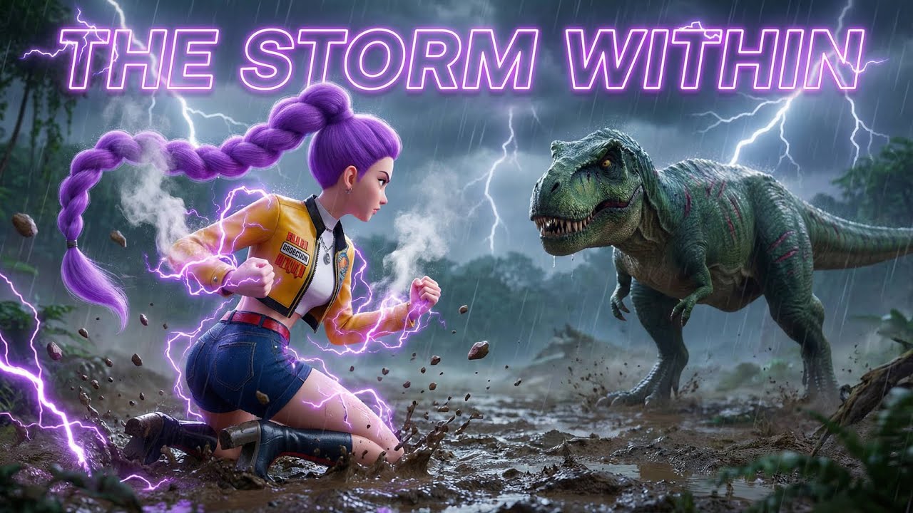 K-pop Hero RUMI vs. a Giant T-Rex! Her Deadliest Performance Yet!