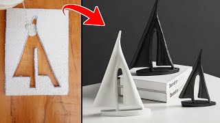 Boat Craft || White Cement Craft Ideas || Room Decor Showpiece
