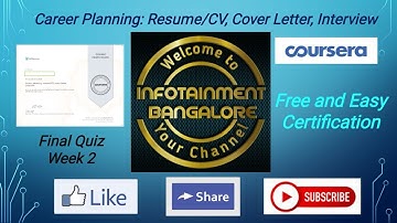 COURSERA QUIZ ANSWERS 2020 | WEEK 2 | Career Planning: Resume/CV, Cover letter, Interview