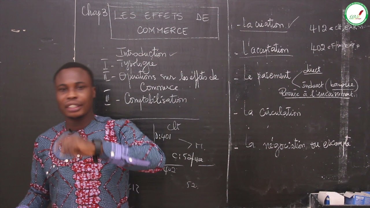 Cours - Première STEG - Comptabilité : Les effets de commerce / Suite 3 / M. Akpoto