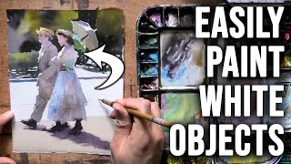 How to Paint White Objects in Watercolor - EASILY!