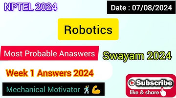 Robotics | Week 1 Quiz | Assignment 1 Solution | NPTEL | SWAYAM 2024