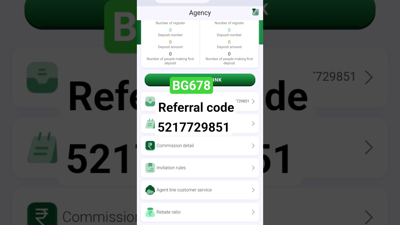BG678 invite code - BG978 referral code 