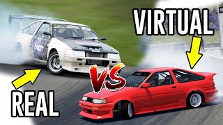 Pro Drifter Comparing a REAL AE86 to a SIM AE86 - Assetto Corsa