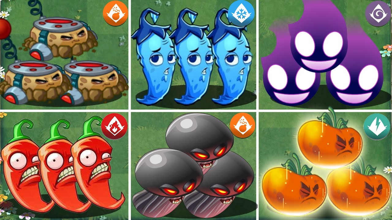 Pvz 2 Gameplay CHILLY PEPPER & 8 Best BOMB Plants Challenge Who 's Strongest Plant ？ YouTube