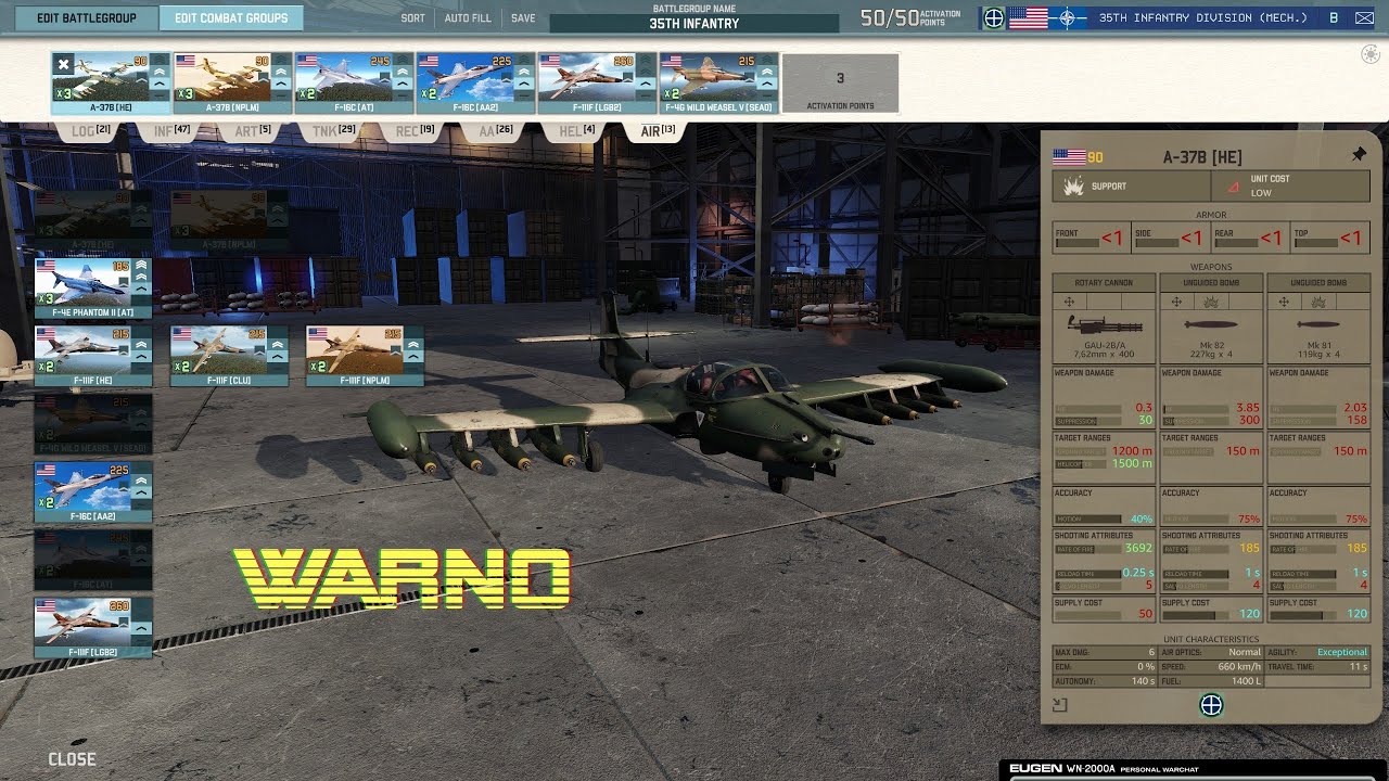 WARNO 35th Infantry Division Deckbuilding PREVIEW | Free EA Pack Upgrade