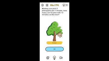 Brain Out Level 174 Monkey can pick 2 pineapple per 1 minutes how many can he pick with 10 #brainout