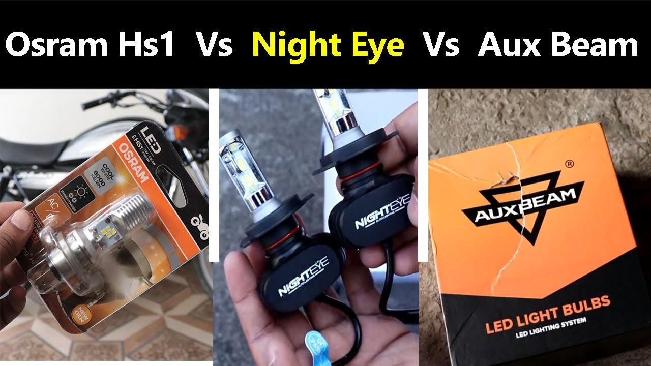 osram hs1 vs night eye vs auxbeam led headlight bulb 