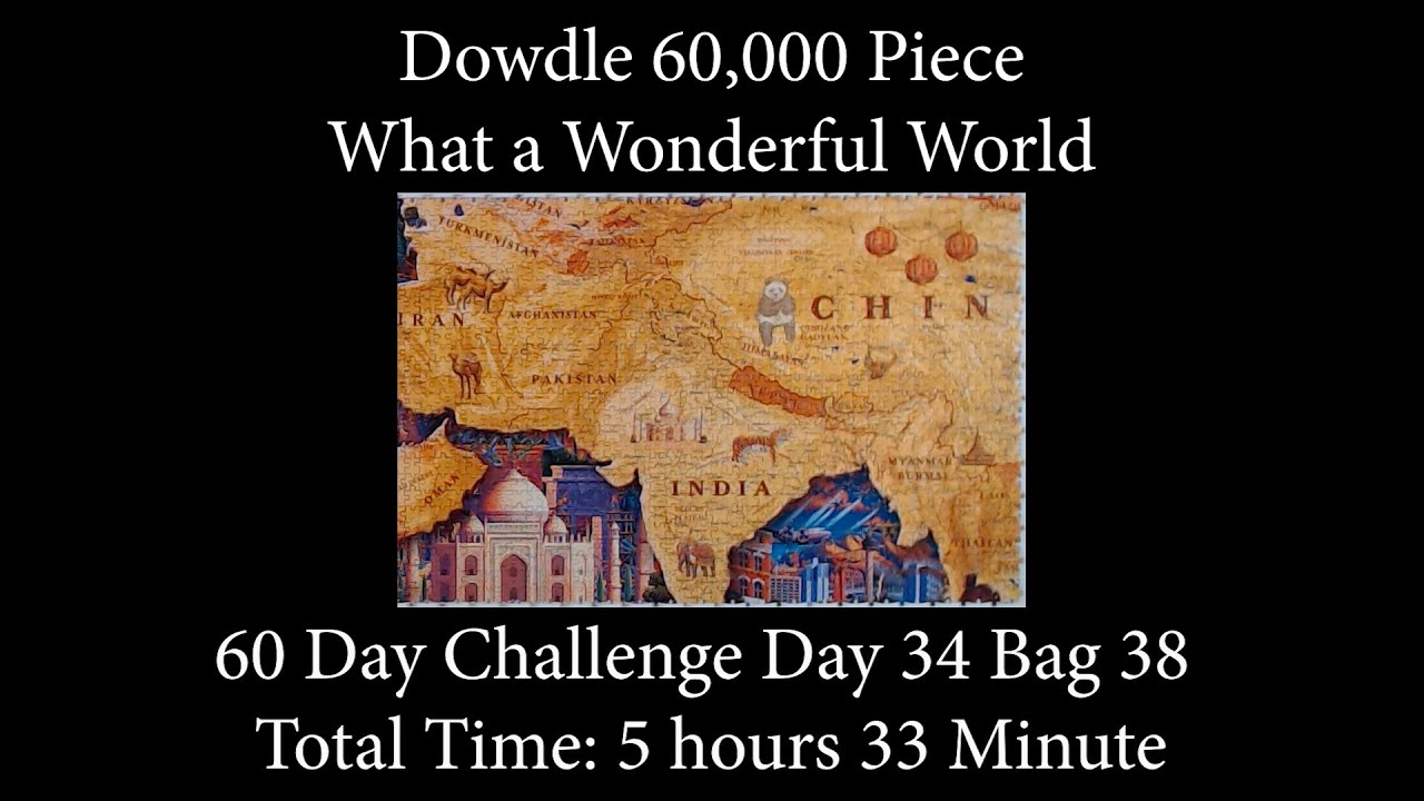 60,000 Piece Challenge What a Wonderful World Jigsaw Puzzle Time Lapse Day 34 Bag 38! YouTube