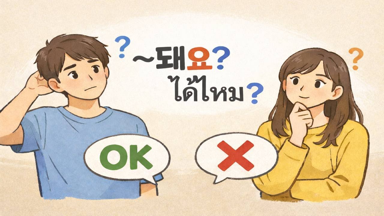 ทำได้ไหมเป็นภาษาเกาหลี | สำนวนคำถาม “~ 돼요?” 50 ประโยค (TH–KR) | 매일 듣는 한국어