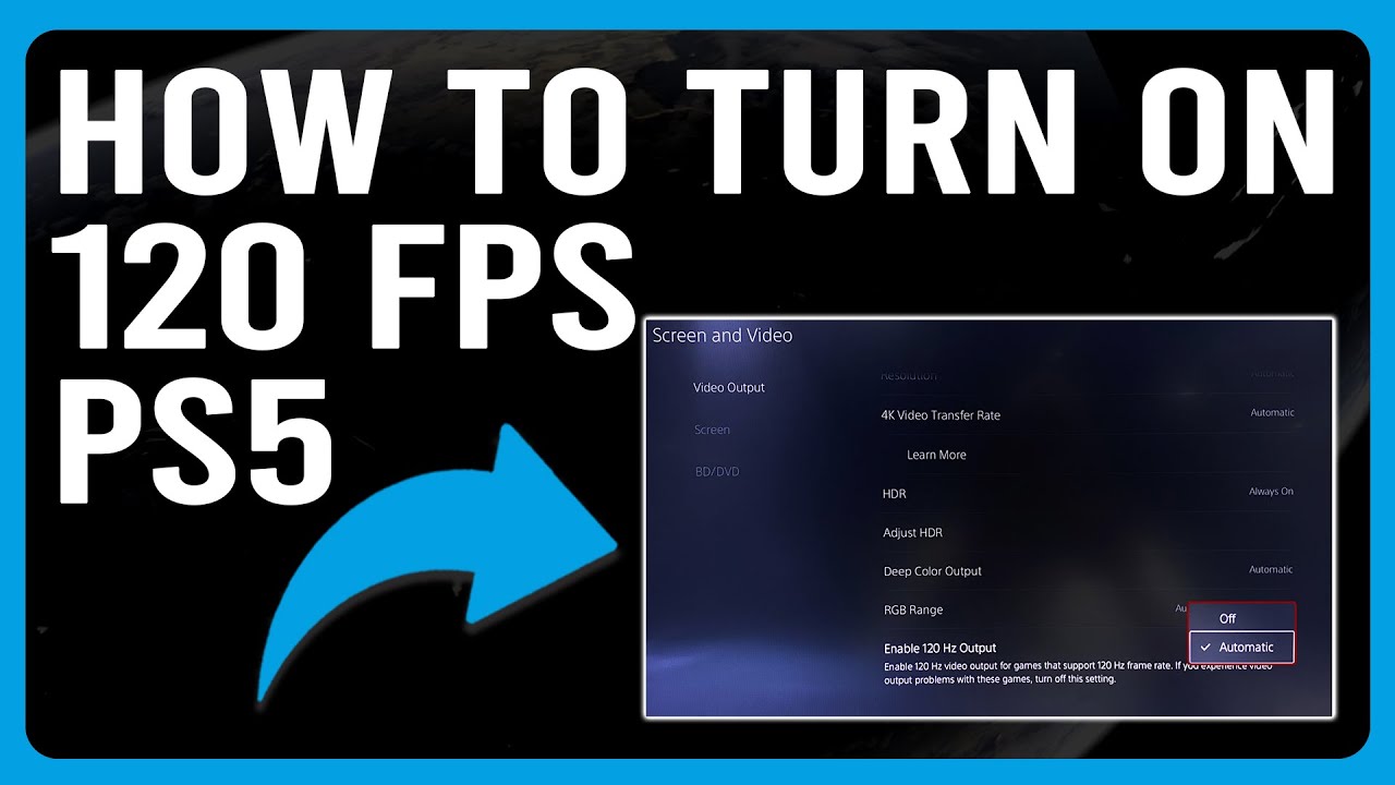 How To Turn On/Enable 120 Fps On PS5 (How To Play At 120 Fps On PS5 ...