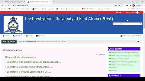 Logging in to the portal www.pueaelearning ac ke