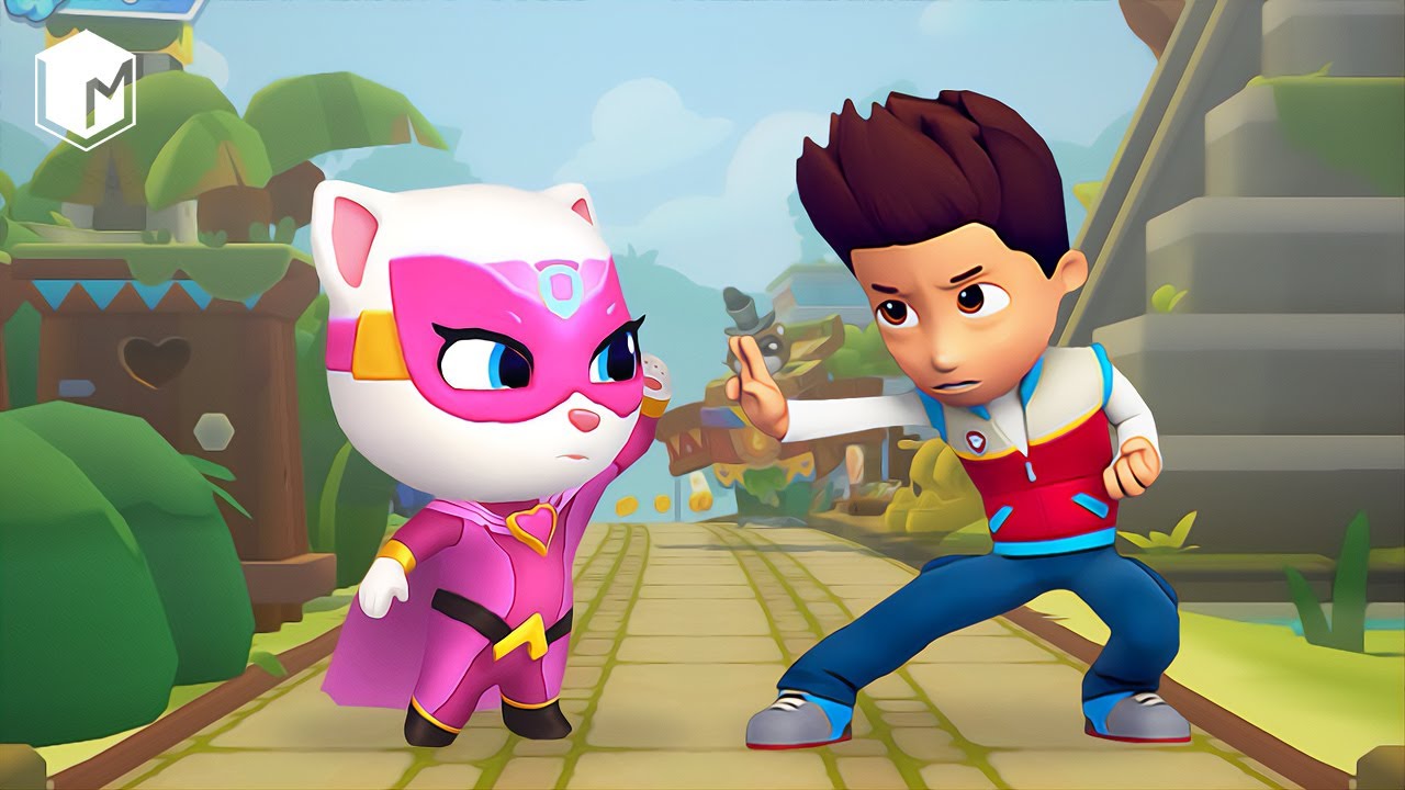 ⁣Who is the Best? Кто круче? Talking Angela or Ryder? Paw Patrol vs Talking Tom Hero Dash