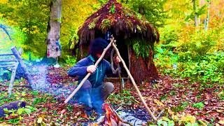 Building grass house in dangerous forest