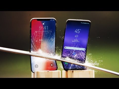 iPhone X vs Galaxy S8 Katana Scratch Test!