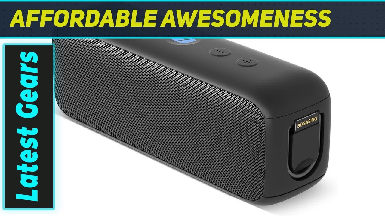 BOGASING G6 Tragbarer Bluetooth Lautsprecher, Lautsprecher Boxen Bluetooth mit 30W Stereo-Sound, 35h Akku, EQ, IPX6, USB, TF, AUX, kabelloser Musikbox mit Mikrofon für Outdoor (Schwarz