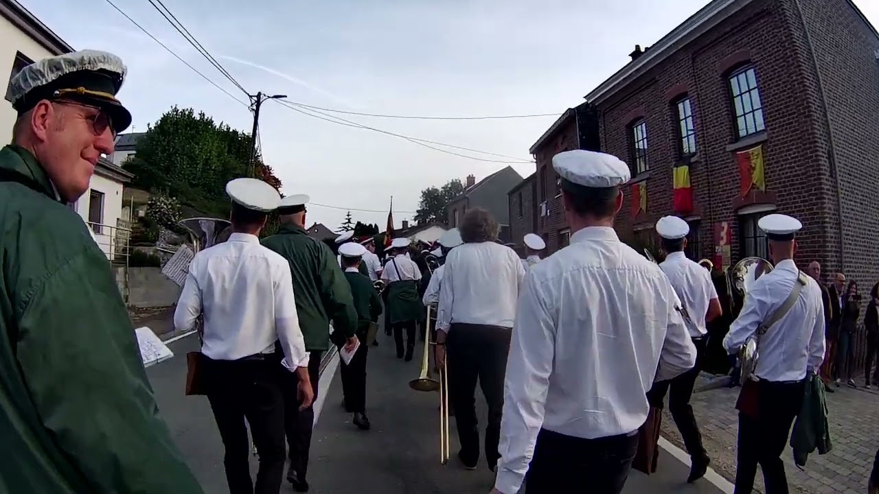 defilé des tambours et de l'harmonie sainte barbe dimanche les rouges  dalhem 2023 be