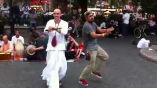 I ♥ NY - Hare Krishna Kirtan with a rad dance-off to trumpet @Union Square, NYC