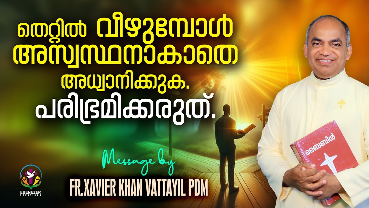 തെറ്റിൽ വീഴുബോൾ അസ്വസ്ഥനാകാതെ സമനിലയോടെ അധ്വാനിക്കുക പരിഭ്രമിക്കരുത്  | Fr.Xavier Khan Vattayil PDM