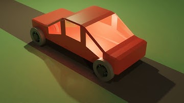 Amazing Low Poly Car in Landscape | Blender 2.8 Cycles Animation