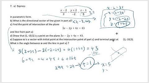 Example problem lines and planes in space