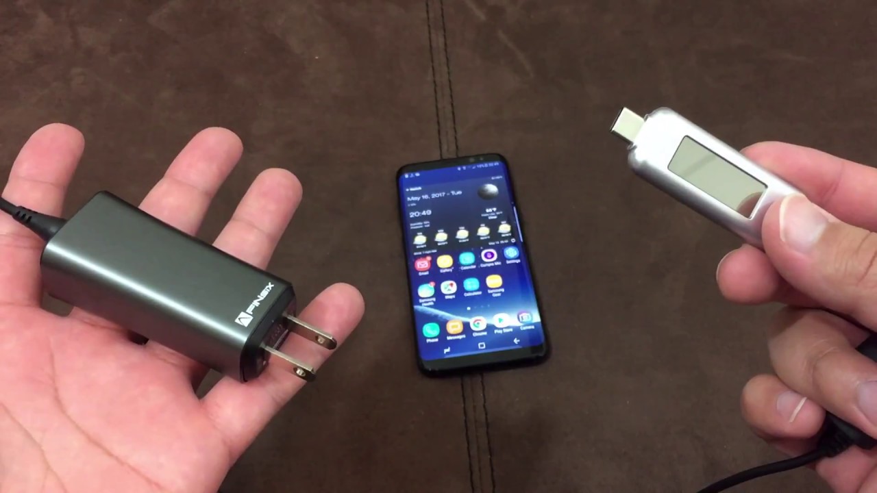 Galaxy S8 connected to 65W charger - YouTube