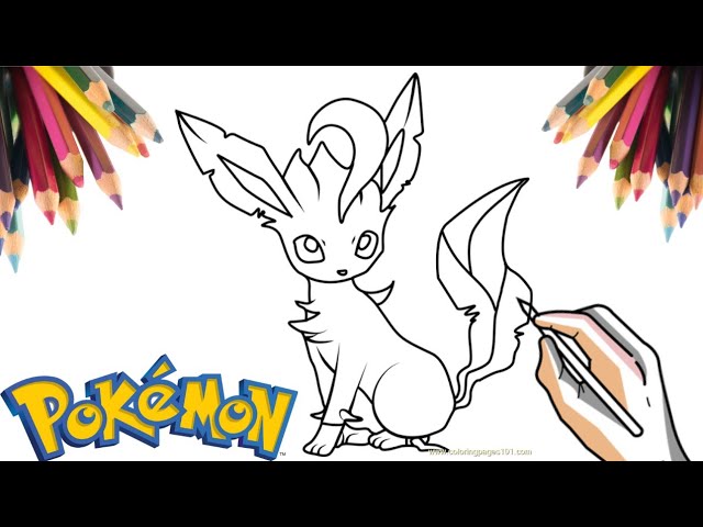 COMO DESENHAR O POKÉMON LEAFEON  HOW TO DRAW POKÉMON LEAFEON 