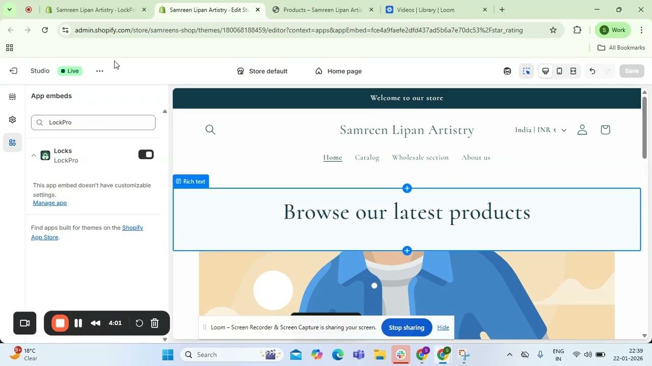 Enable App Embed to Preview Password Lock in Shopify | LockPro Tutorial