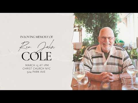 Rev. John Cole Memorial Service: March 15, 2026