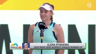 Elena Rybakina 2024 Miami Open Finalist Speech | Miami 2024 Final