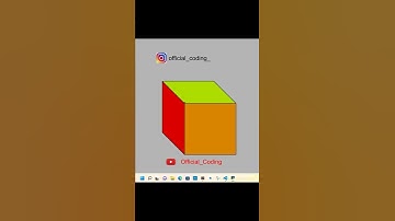How to make a Cube in python turtle programming. || Official coding || @ahvi || #shorts