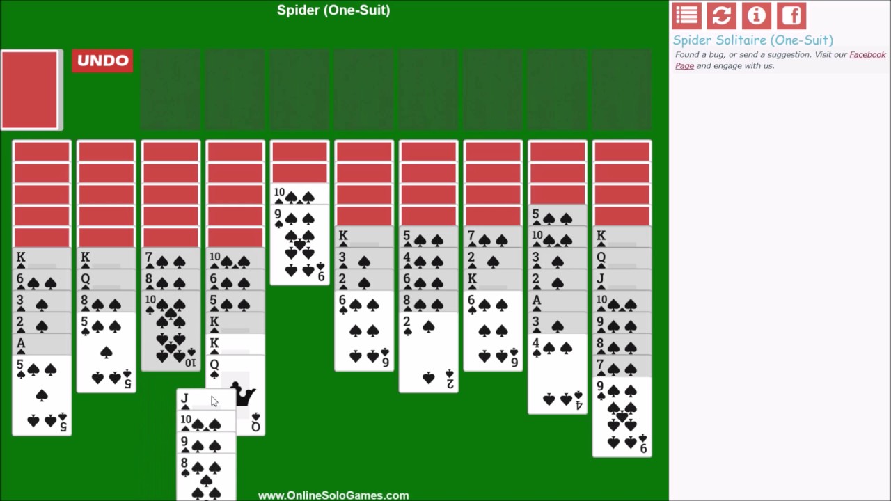 Пасьянс паук по одной карте. Play Spider Solitaire. Пасьянс паук 4 масти.