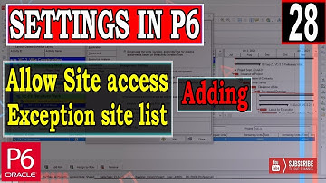 How to allow Site access by adding exception site list settings in Primavera P6 | Admin preferences