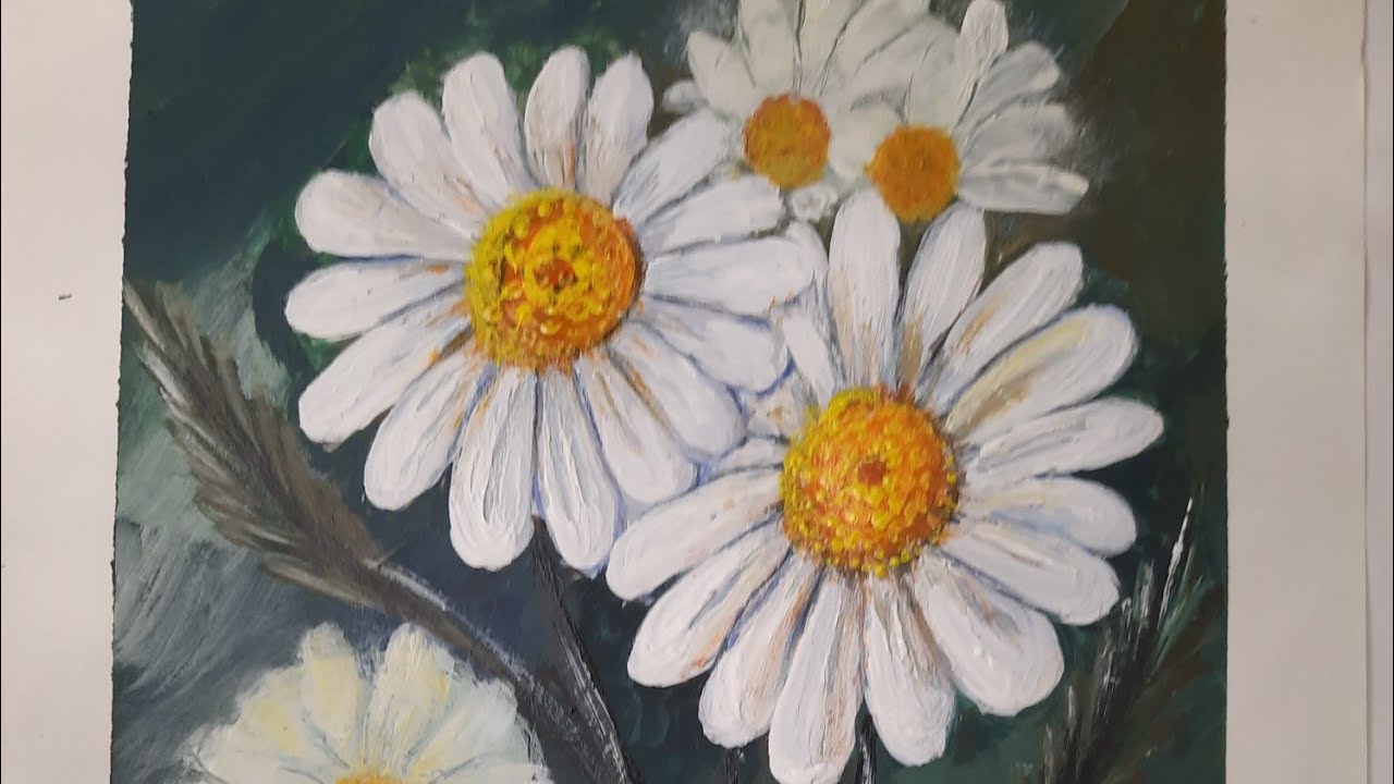 How to Paint Beautiful White Daisies in Acrylics - Step-by-Step ...