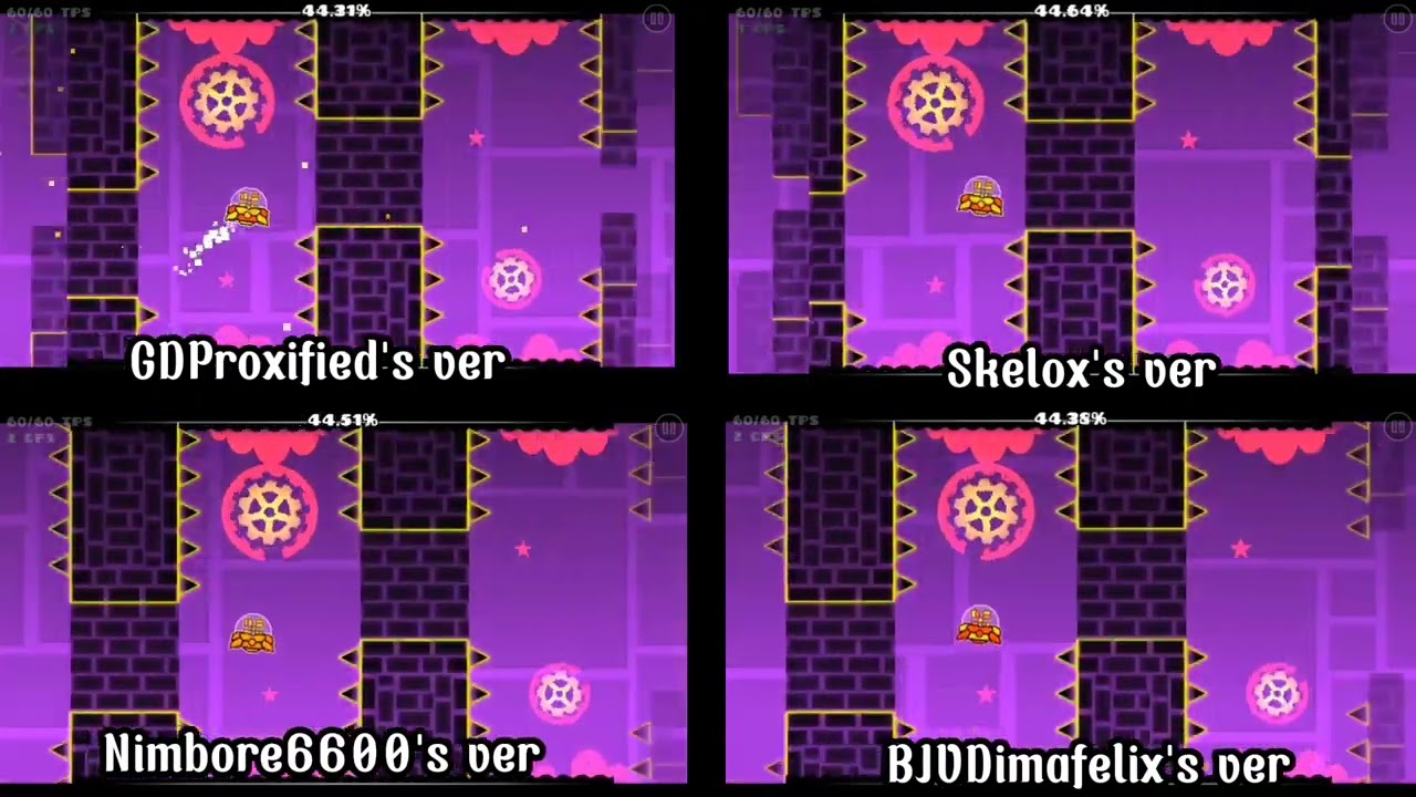 4 versions of Theory of Everything Full Version (Comparison) | Geometry Dash 2.2