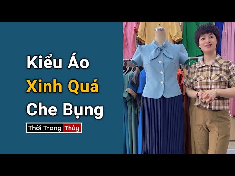 Video Áo nữ cổ nơ và vạt che bụng tạo eo màu xanh ngọc phối... - youtube