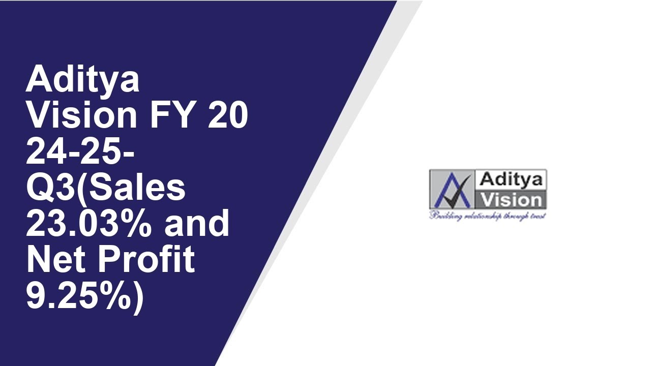Aditya Vision Standalone Quarterly Result | Q3 Result 2024-25 | Aditya Vision latest news