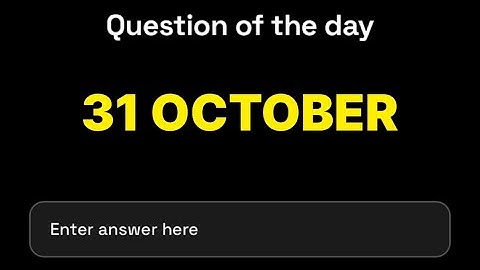 Dropee Question of the day 31 October | Dropee Question of the day Today | #dropee |
