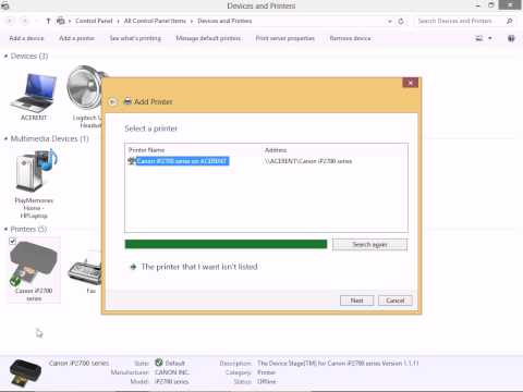 Windows 8.1: Add a Network Printer Manually