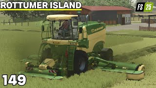Gras Maaien Met Een Krone Big M en Mais Dorsen | Rottumer Island #149 | FS25