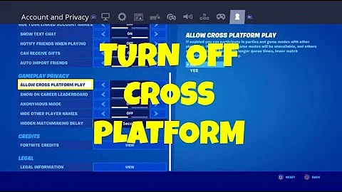 Can you turn off cross platform on fortnite XBox?