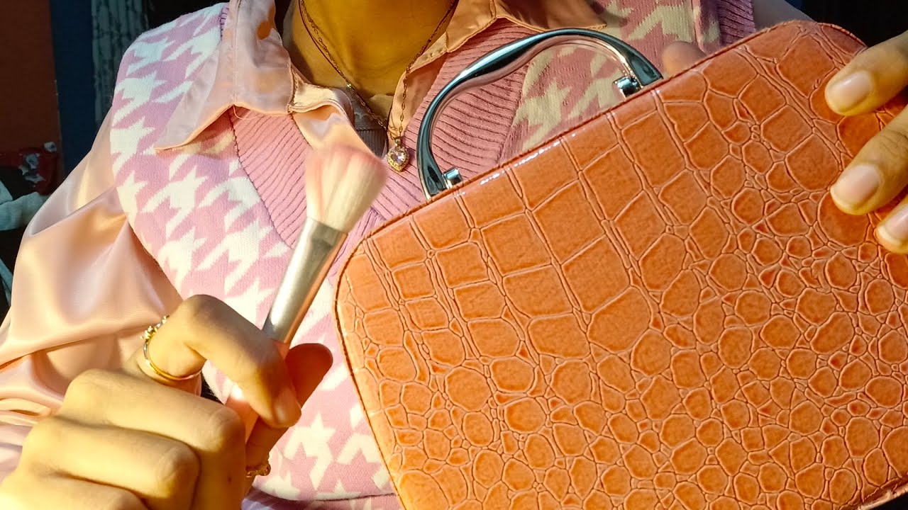 asmr doing your make up (no talking + layered audio + with a barbie toy set)