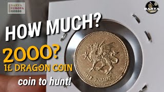2000 one POUND BRITISH COIN to hunt - 1£ Queen Elizabeth British Coin